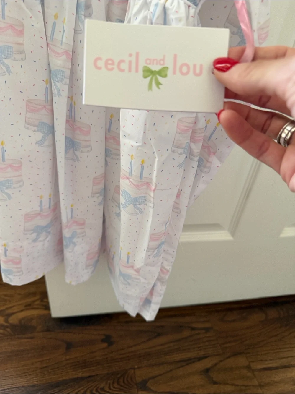 Girls' White Pastel Birthday Cake Print Dress NWT